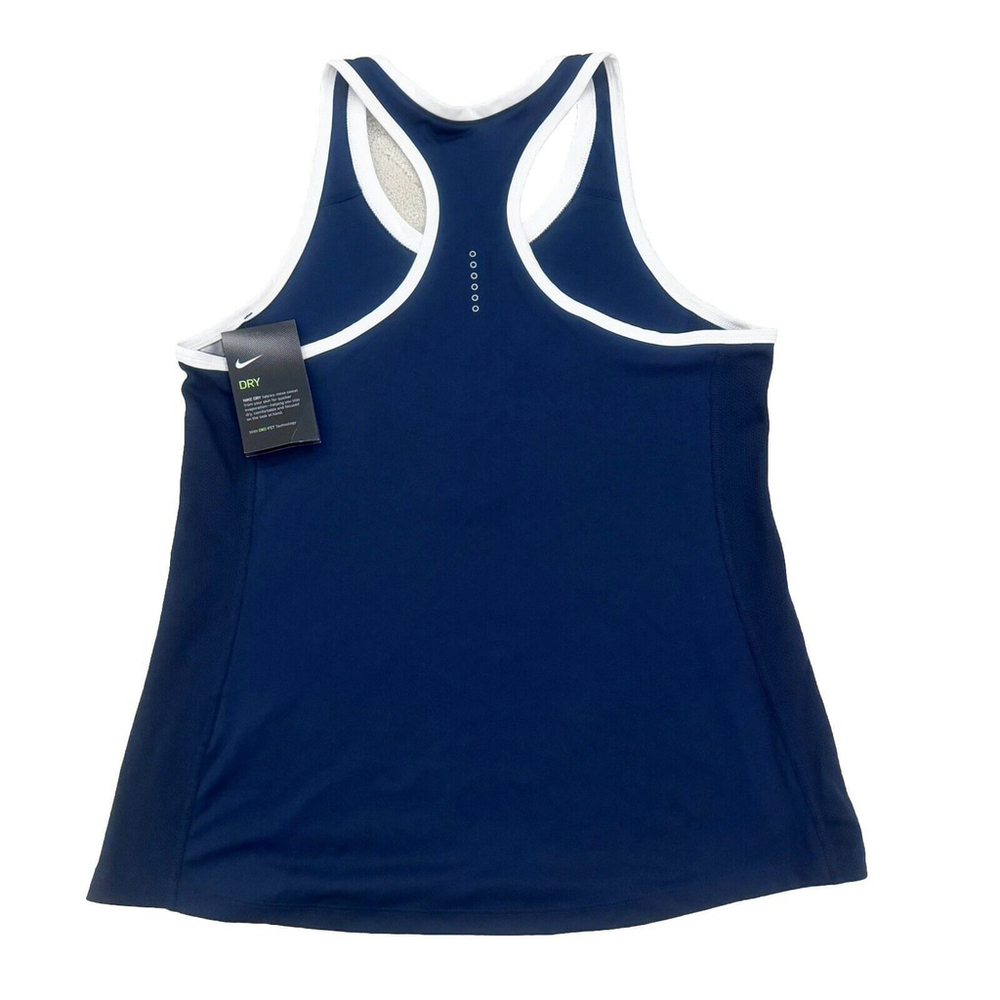 NWT Nike Womens Tank Top Large Navy White Dri Fit Athletics - Picture 5 of 7